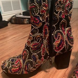 Brand new, never worn designer booties